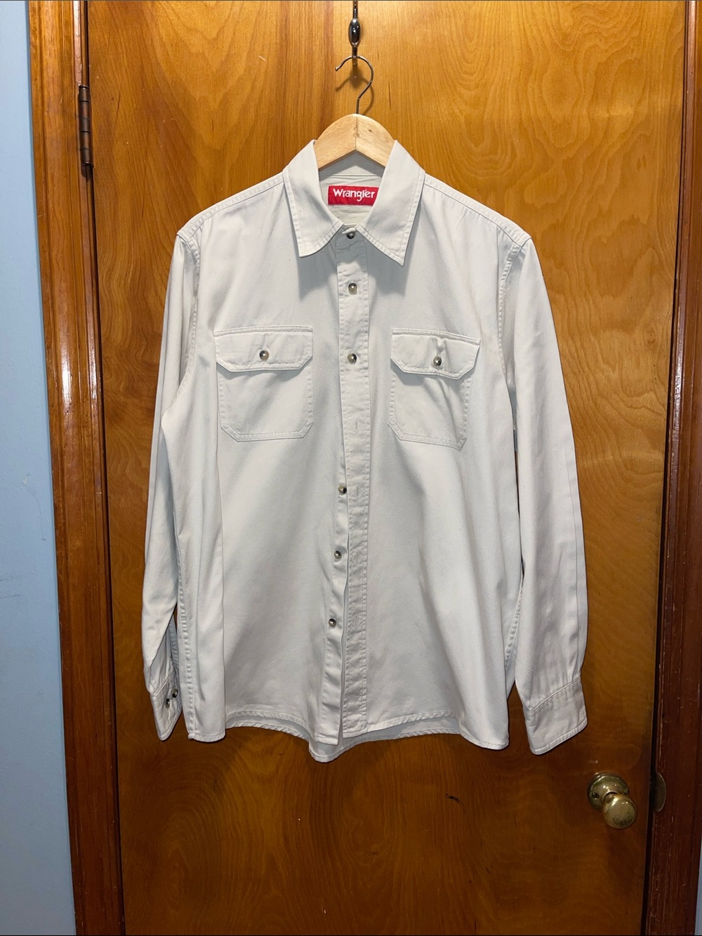 Wrangler Cream Button-Up Western Collar Shirt